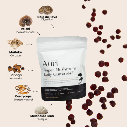 Gomitas diarias de súper hongos® / Adaptógenos que ayudan a tu cuerpo a resistir el cansancio físico y mental.